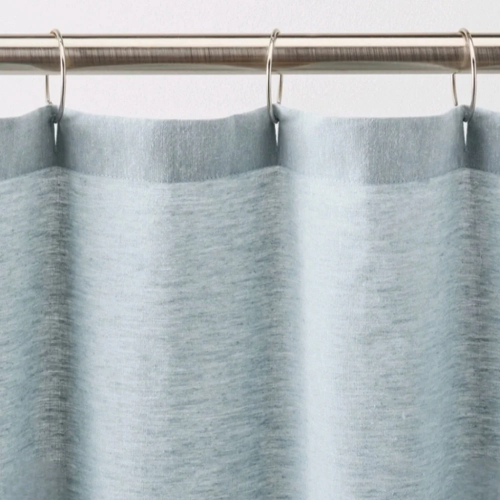 CASALUNA NWT chambray shower curtain -teal
